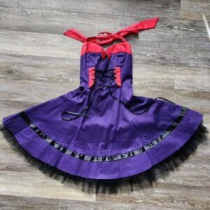 HEARTS & ROSES Swing Dress Women Small* London H&R Corset Halterneck Gothic Rock